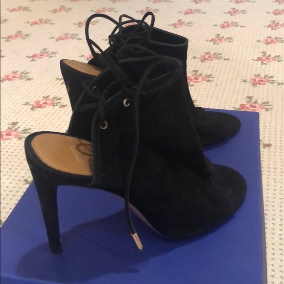 Aquazurra Mayfair 105 BlackSuede Heel - Picture 4 of 7